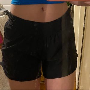 Black Lululemon hottie hot shorts four-inch